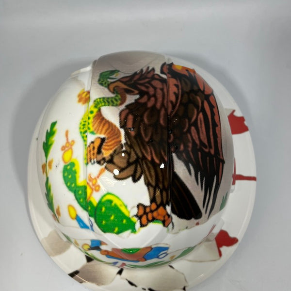 Full Brim Hard Hat Custom Hydro Dipped Mexico Flag Mexican Eagle