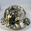 Full Brim Hard Hat Hydro Dipped DIRTY HANDS STICKER BOMB