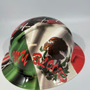 Full Brim Hard Hat Custom Hydro Dipped MY HOME / MY BLOOD MEXICAN AMERICAN