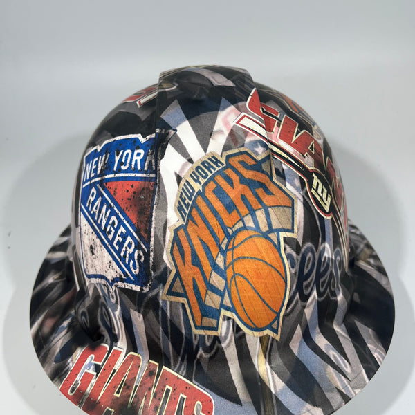 Full Brim Hard Hat Hydro Dipped New York Teams