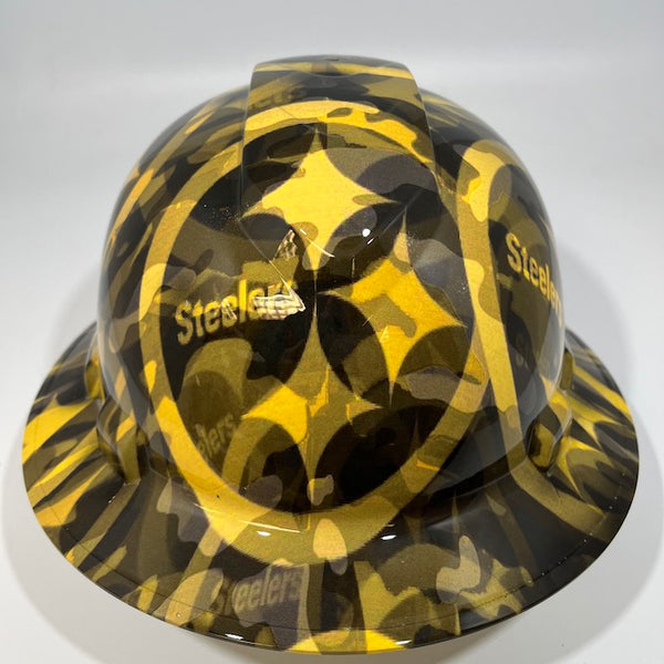 Full Brim Hard Hat Custom Hydro Dipped PITTSBURG STEELERS CAMO