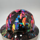 Full Brim Hard Hat Hydro Dipped PSYCHEDELIC NEON TRIPPY MUSHROOMS