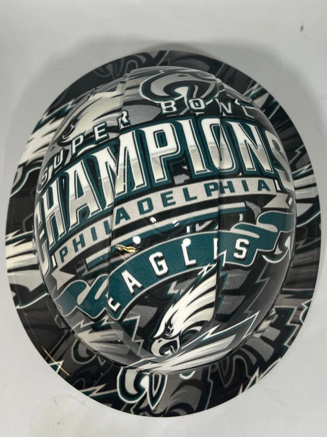 Full Brim Hard Hat Hydro Dipped Philadelphia Eagles Champs