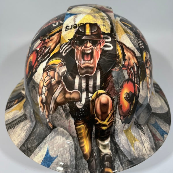 Full Brim Hard Hat Hydro Dipped Pittsburg Steelers Fat Head