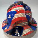 Full Brim Hard Hat Hydro Dipped PUERTO RICO FLAG