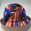 Full Brim Hard Hat Hydro Dipped PUERTO RICO FLAG