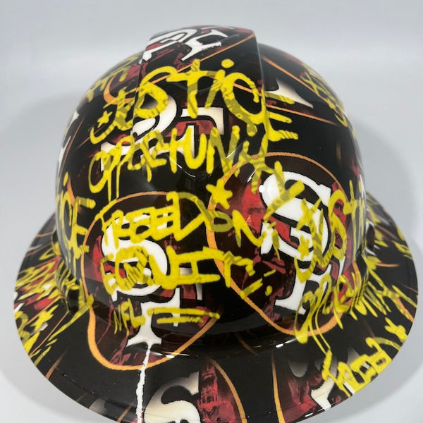 Full Brim Hard Hat Custom Hydro Dipped SAN FRANCISCO 49ERS INSPIRE CHANGE
