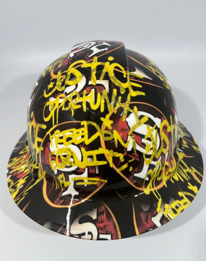 Full Brim Hard Hat Custom Hydro Dipped SAN FRANCISCO 49ERS INSPIRE CHANGE