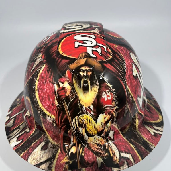 Full Brim Hard Hat Custom Hydro Dipped SAN FRANCISCO 49ER'S Fat Hed