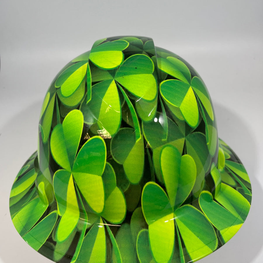 Full Brim Hard Hat Hydro Dipped ST PATRICKS DAY IRISH CLOVERS