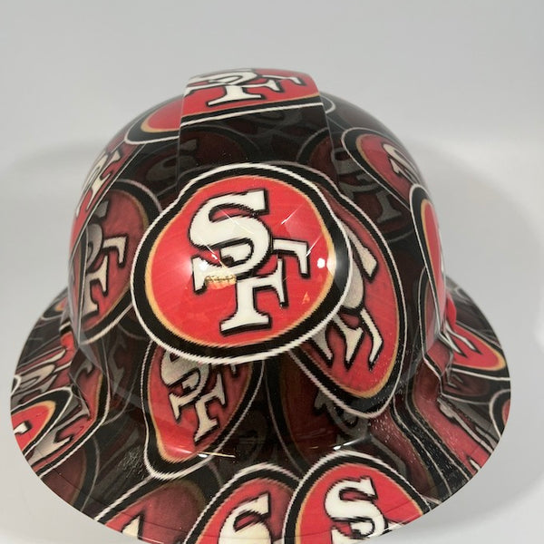 Full Brim Hard Hat Custom Hydro Dipped SAN FRANCISCO 49ERS