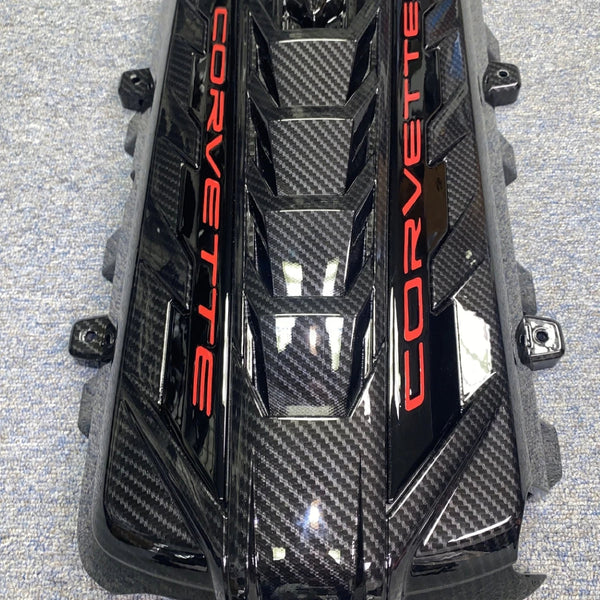 C8 CORVETTE LT2 ENGINE COVER - Hydro Dipped Carbon Fiber - 2020-2026