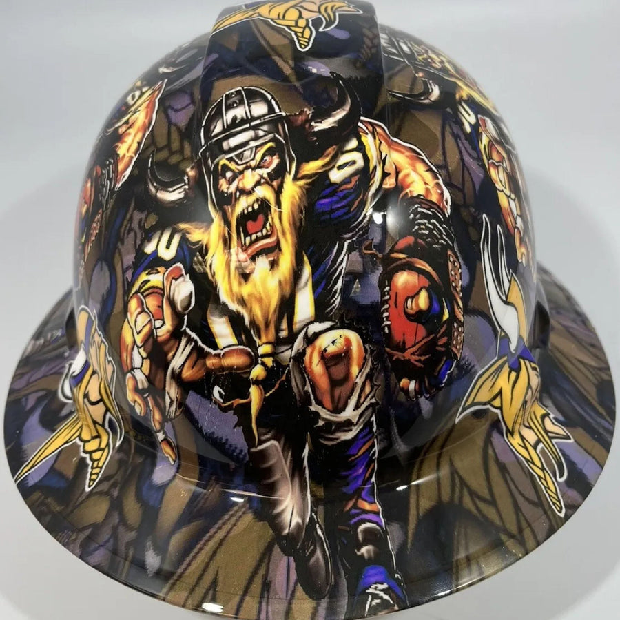 Full Brim Hard Hat Hydro Dipped MINNESOTA VIKINGS