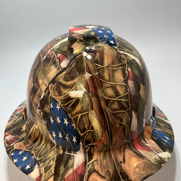 Full Brim Hard Hat Hydro Dipped American Soldier