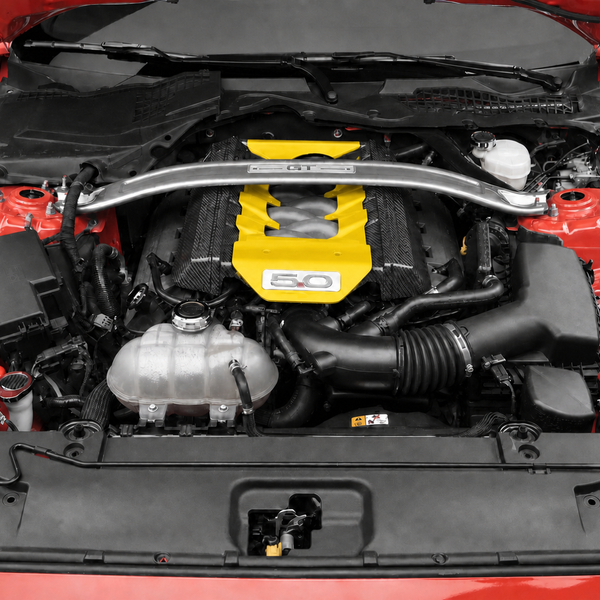 Custom Hydro Dipped Carbon Fiber Blaze Yellow 2015+ Mustang Engine Cover