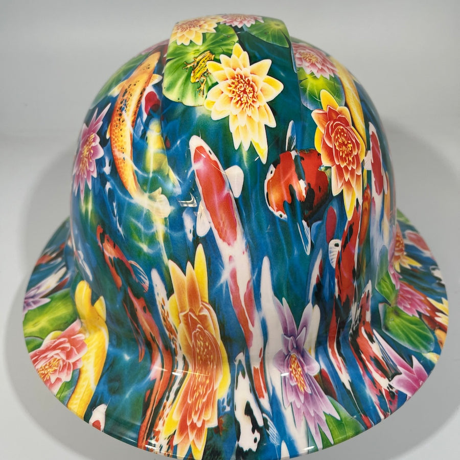 Full Brim Hard Hat Hydro Dipped Koi Fish